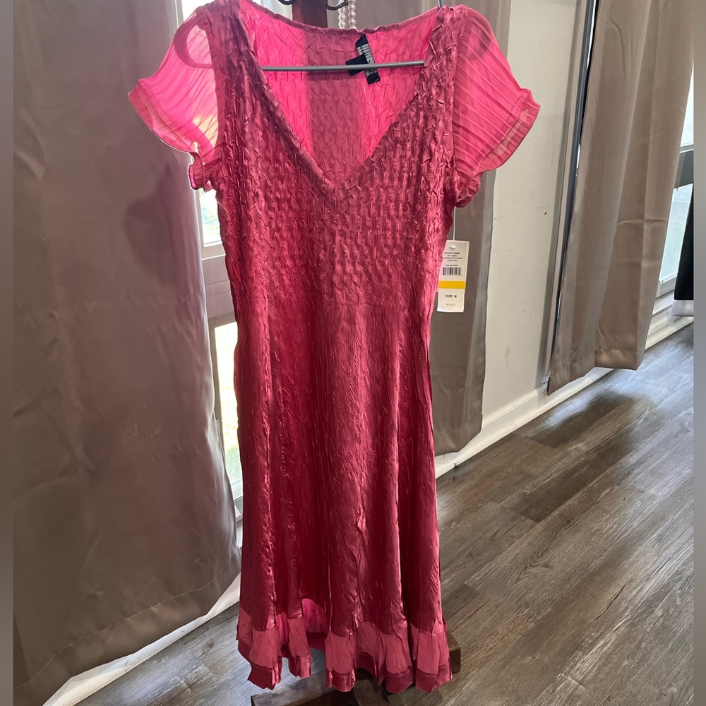 SL Fashions Pink Flutter Sleeve Midi Sundress